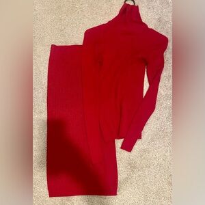 Express Vibrant Red Knit Ensemble